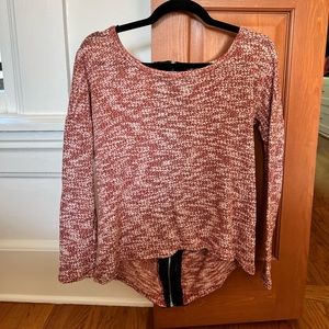 Vintage Havana Heather Red Sweater with Leather